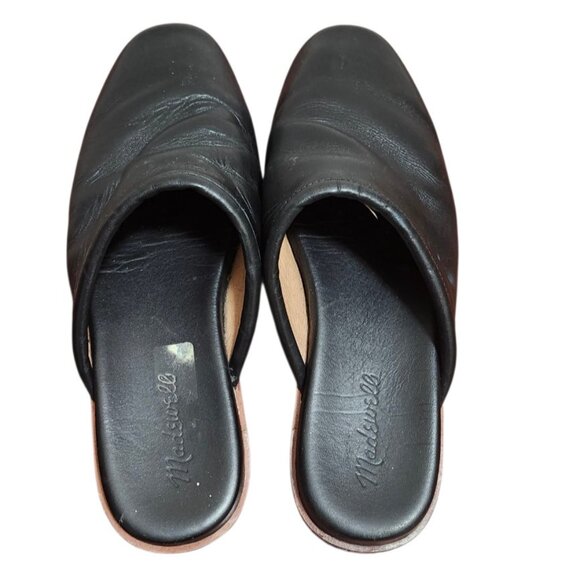 Madewell The Louisa Mule Black Leather Sleek Slip-Ons minimalist size 8.5 - Picture 7 of 11